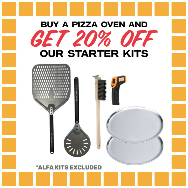 20% starter kits when you buy a pizza oven