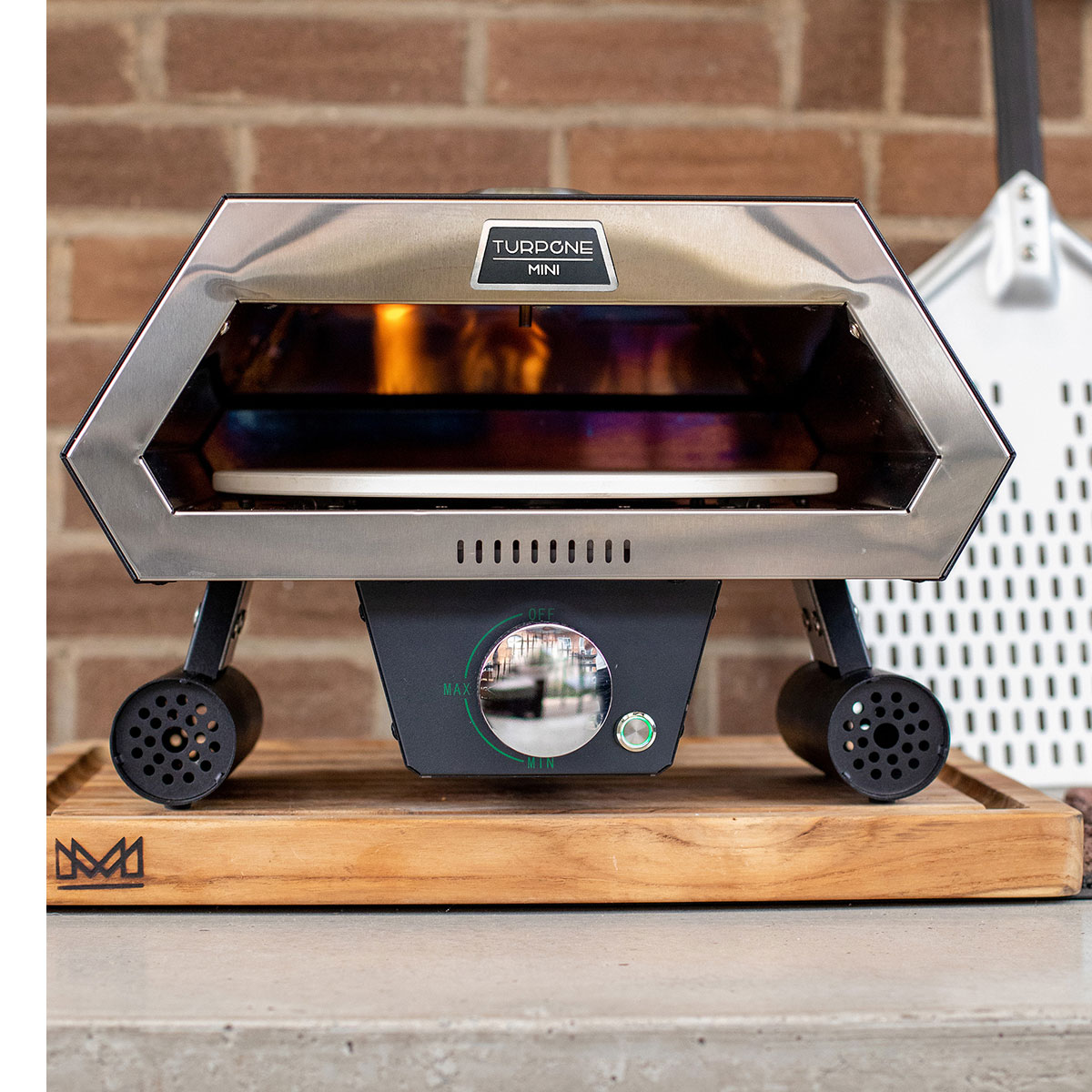 mate radical Blue Turpone mini (combo peel included) – Small portable propane pizza oven